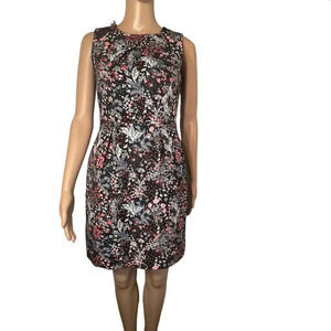 H&M, 6, Jacquard floral, round neck lined sheath mini dress